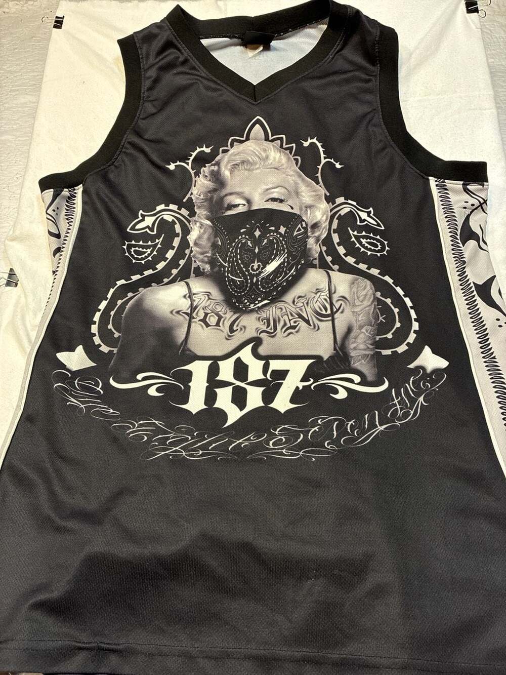 187 Inc Marilyn Monroe Gangster Bandana Basketball Jersey